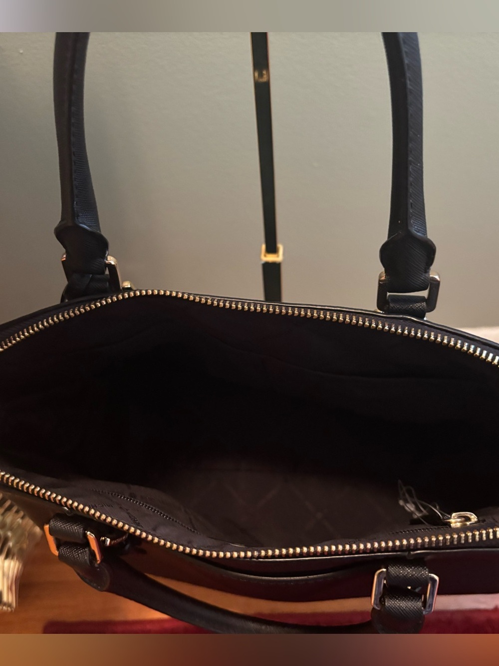 Michael Kors Black Saffiano Dome Satchel with Gold Hardware - Picture 9 of 10